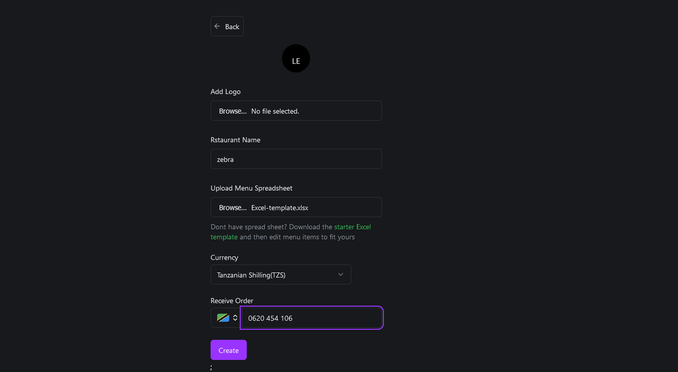 MenuMate Dashboard